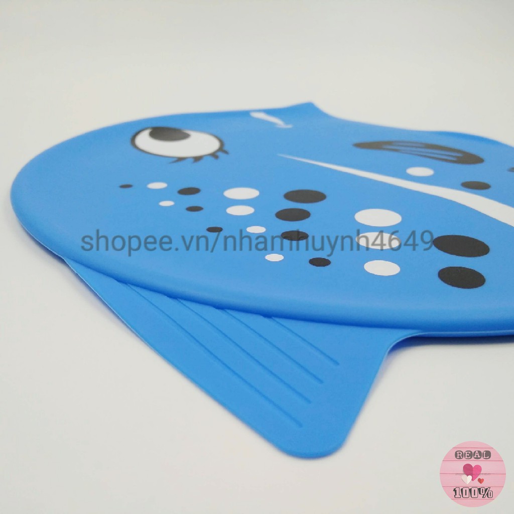 Nón bơi - Mũ bơi trẻ em YIFANG hình cá chất liệu silicone mỏng dẻo hàng chất - Hình thật 100%