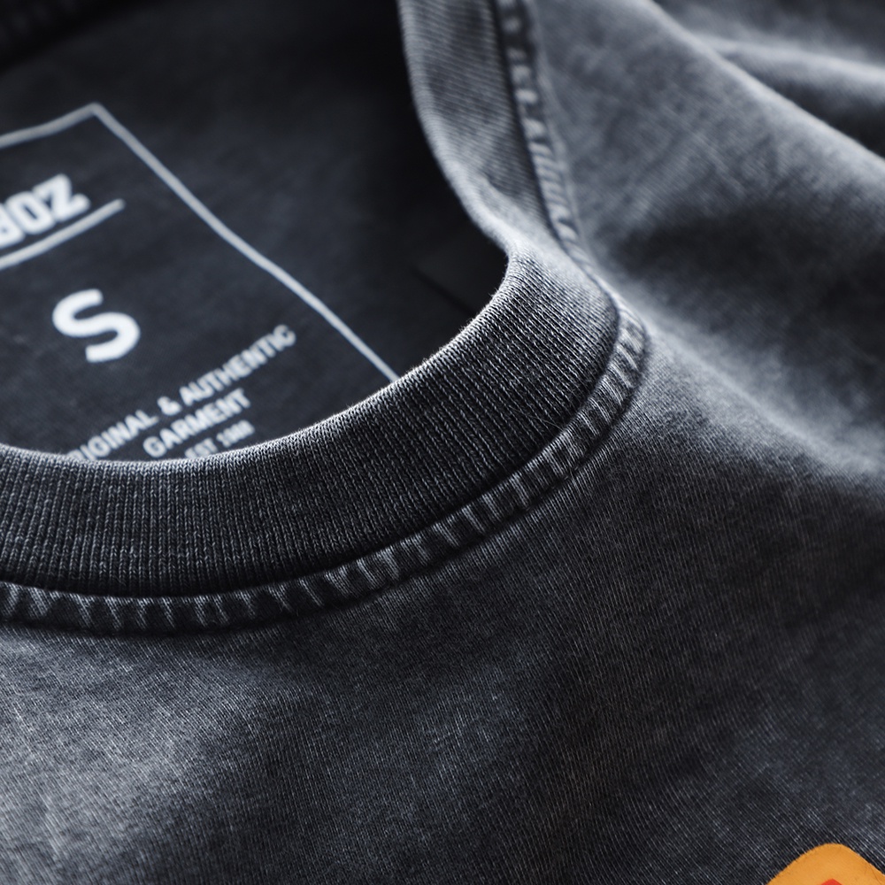 Áo thun nam cổ tròn HEBOZ wash acid Do.nald vải cotton dày dặn, in hình cao cấp 2M - 00001232