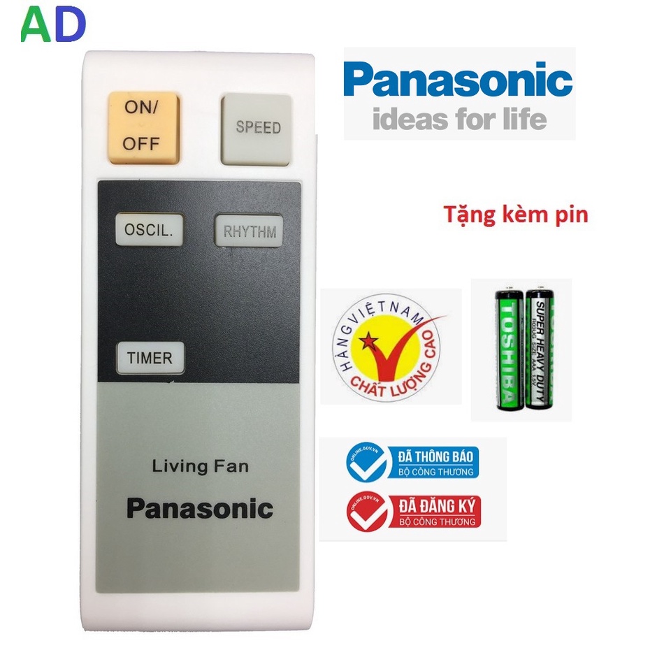 Điều khiển quạt Panasonic hàng tốt thay thế cho hàng zin theo máy - tặng kèm pin - Remote Panasonic