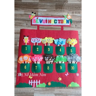bảng bé vui học toán, lô tô học toán, đồ dùng mầm non