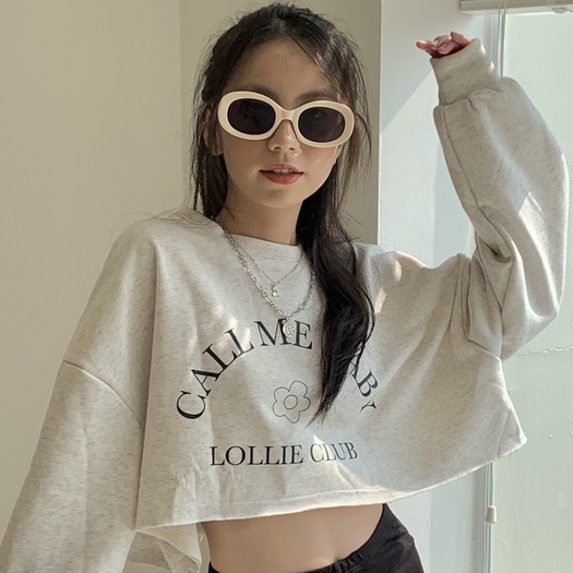 Croptop dài tay Call me baby LOLLIE STUDIO TKP148