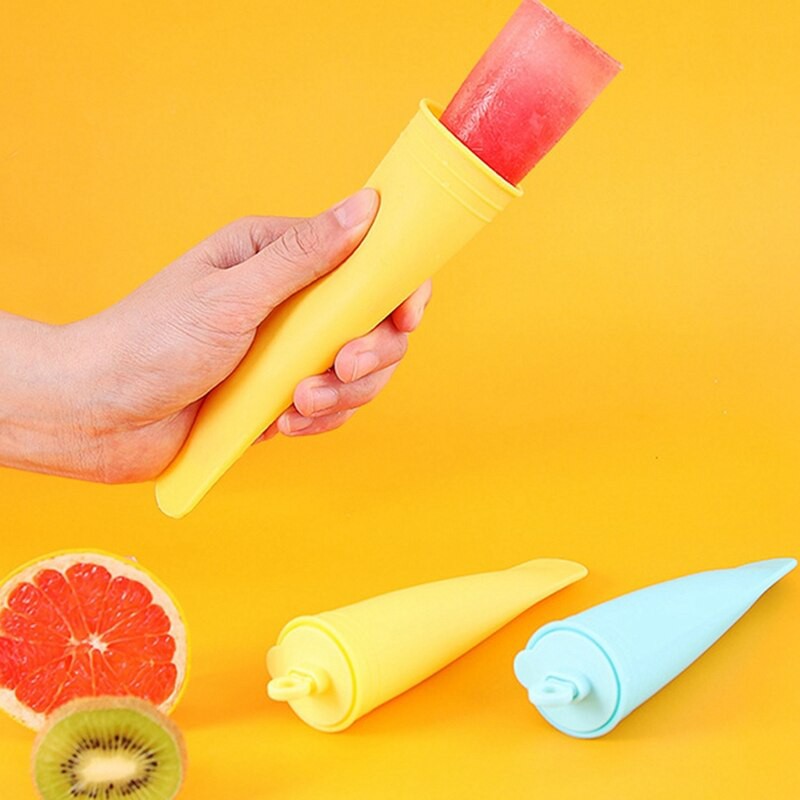 2.6oz Kids Silicone Ice Pop Mold Reusable Ice Cream Mold Popsicle Mold with Lid DIY Ice Cream Tools Dessert Ice Cream Mold