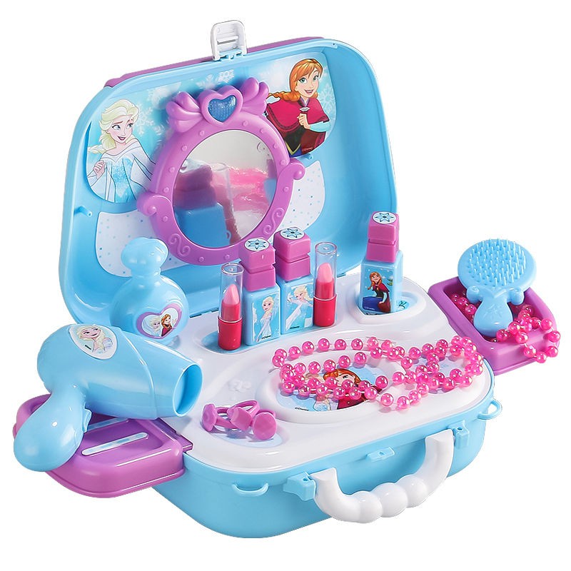 Disney Frozen Princess dành cho trẻ em Bộ trang điểm mỹ phẩm Toy Girl Play House Quà tặng sinh nhật tại nhà