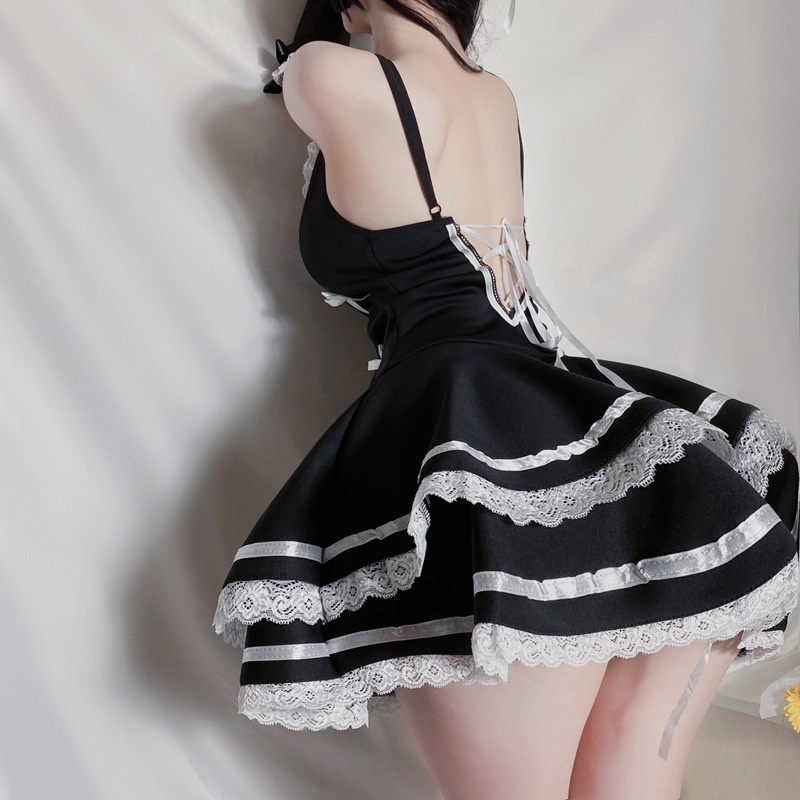 Set váy 2 dây cổ trang tiểu thư Trung Hoa - đầm ngủ hóa trang công chúa kèm găng tay và mũ