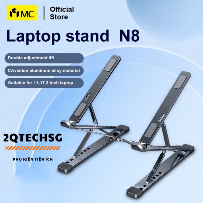 Giá đỡ Laptop, Macbook, Ipad, được làm bằng nhôm có thể điều chỉnh độ cao và dễ dàng gập gọn.