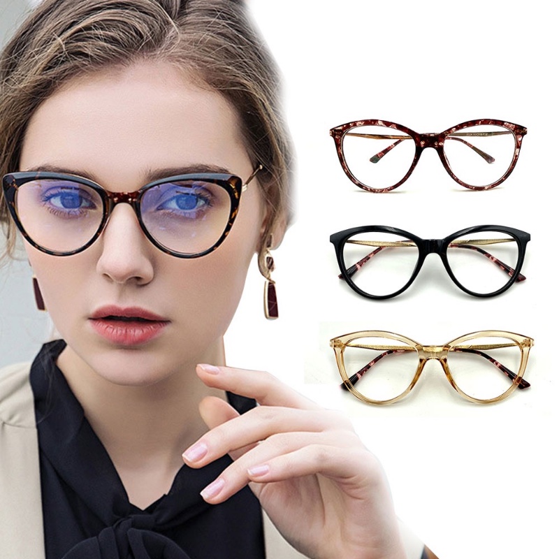 【Replaceable lenses】COD (AIMURUSI) Mắt Kính Mắt Mèo TR90 Chống Tia Bức Xạ Thời Trang Hàn Quốc Chất Lượng Cao Cho Kính Nam Nữ