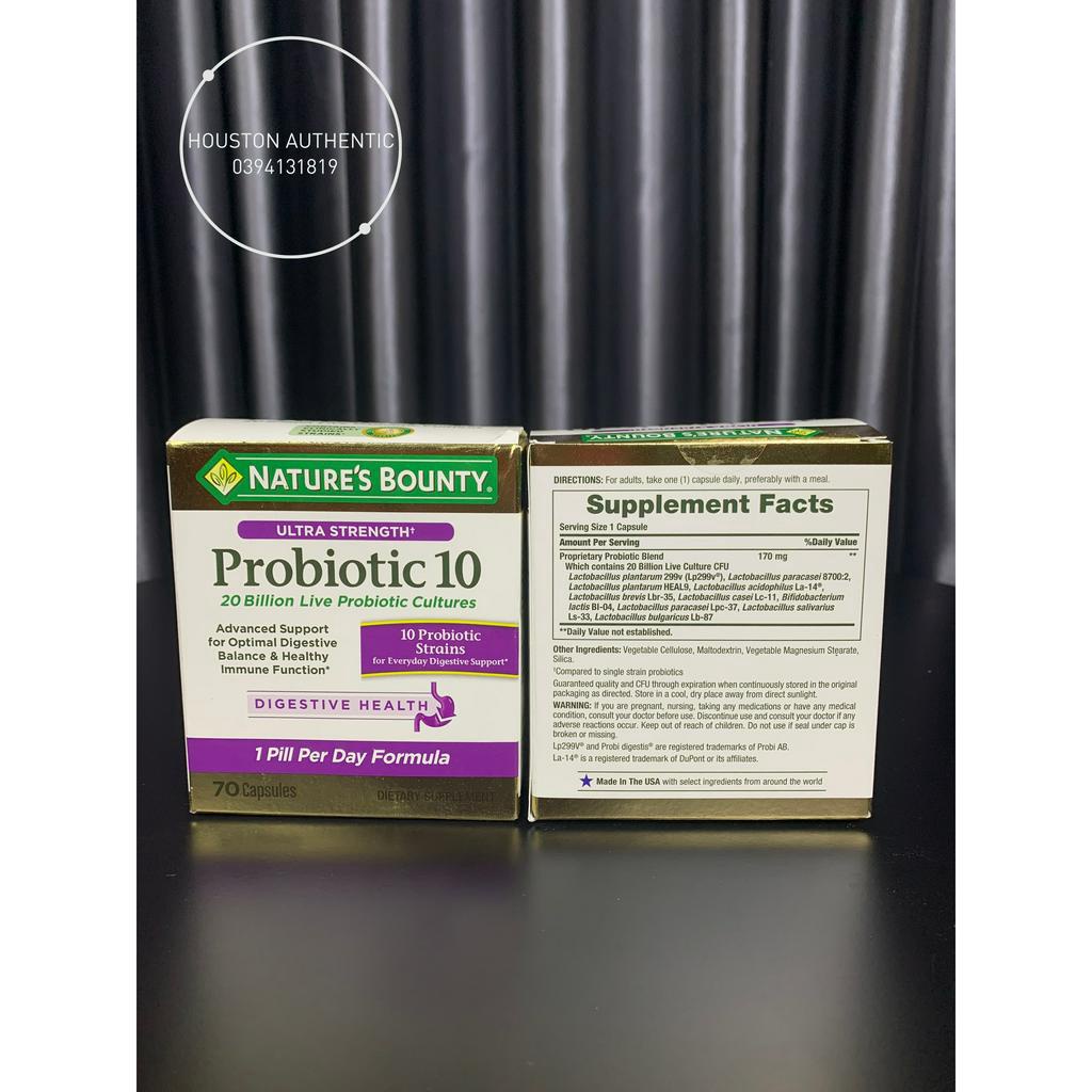 Hỗ trợ hệ tiêu hóa và đường ruột Nature’s Bounty Advanced Probiotic 10 70 viên