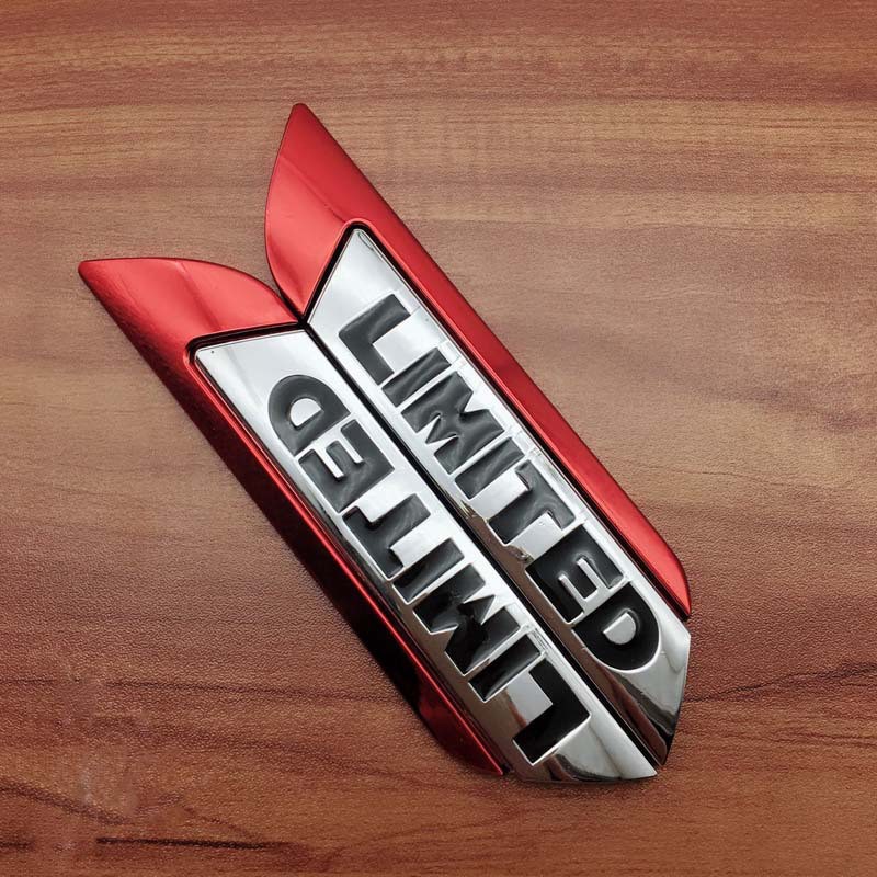 Set 2 Huy Hiệu Logo Kim Loại 3D Chữ LIMITED Trang Trí Xe