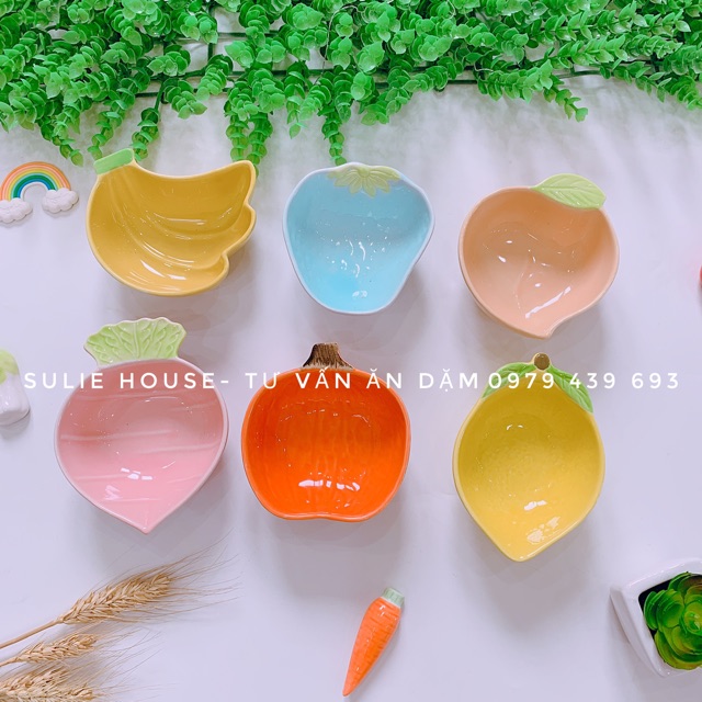 Bát sứ hoa quả nhỡ cho bé ăn dặm