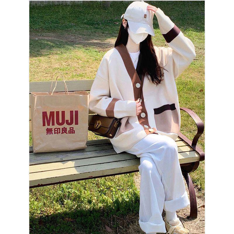 Áo Khoác Len Cardigan FRLMK thêu chữ chất liệu len dệt siêu thời trang, Áo Cardigan Len Hottrend 2022