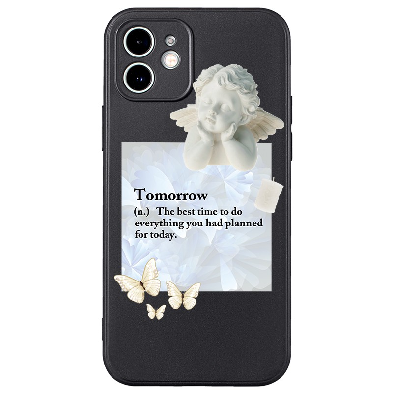 Ốp lưng JURSUE mềm hình cặp đôi dễ thương đẹp cho iPhone 13 12 11 Pro Max SE 2020 X XR XS ip 8 7 6 6S Plus kute Y248
