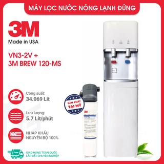 Máy lọc nước nóng lạnh 3m - sử dụng 3m brew 120-ms hoặc 3m ff100, hàng chính hãng