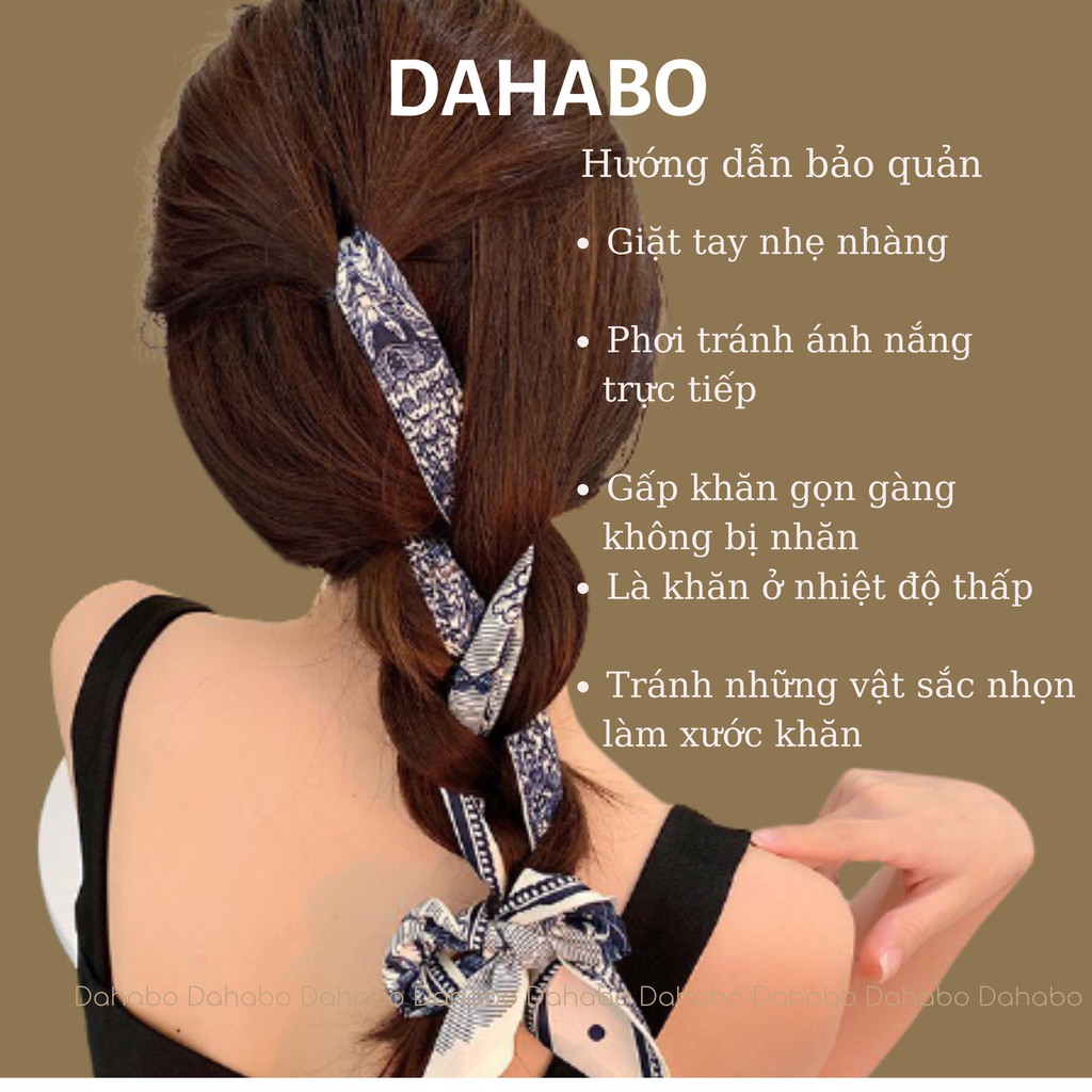 Khăn Lụa Đa Năng Dahabo Buộc Tóc Quàng Cổ Quấn Túi Hàn Quốc KL01