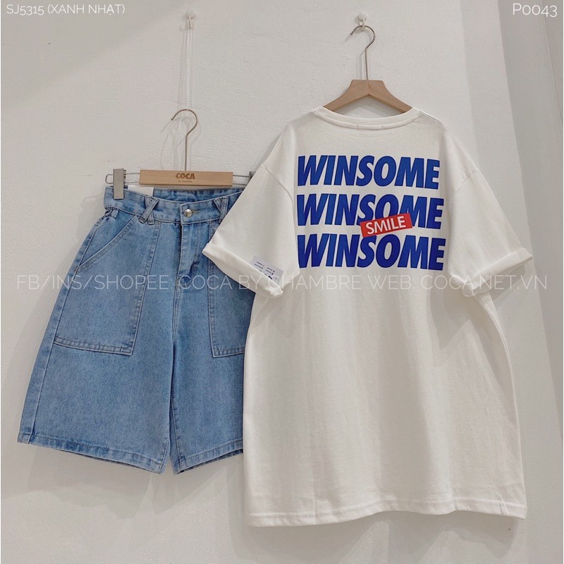 [P0043] Áo thun áo phông form rộng unisex WINSOME vải cotton mỏng mát (Có sẵn/ảnh thật)