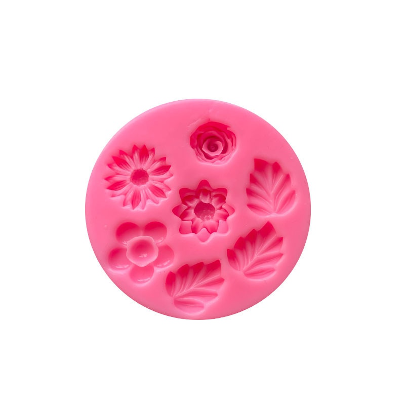 Khuôn Silicone Làm Bánh/Sô Cô La/Sô Cô La/Kẹo Đường Hình Hoa Đào/Hoa Hướng Dương/Lá
