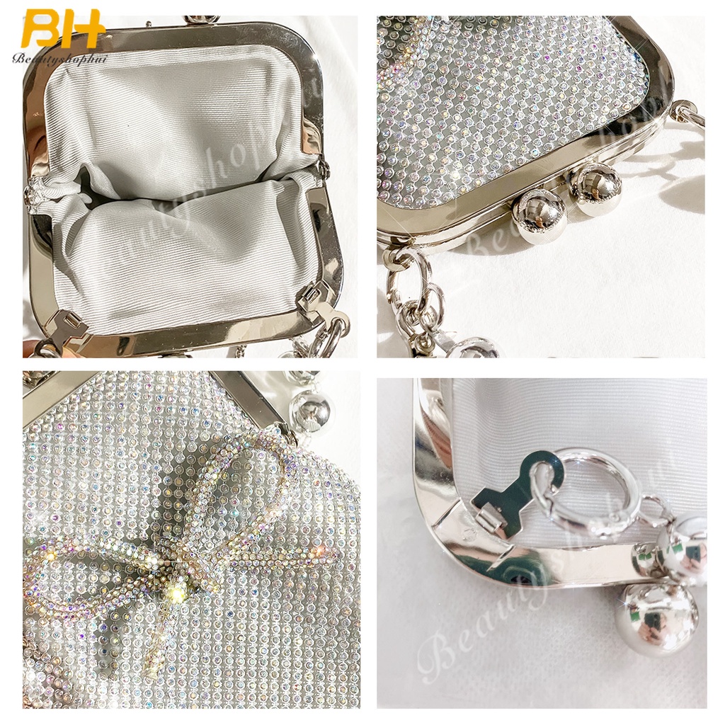 Túi Đeo Chéo Mini Đính Đá Thời Trang Mới 2022 Cho Nữ