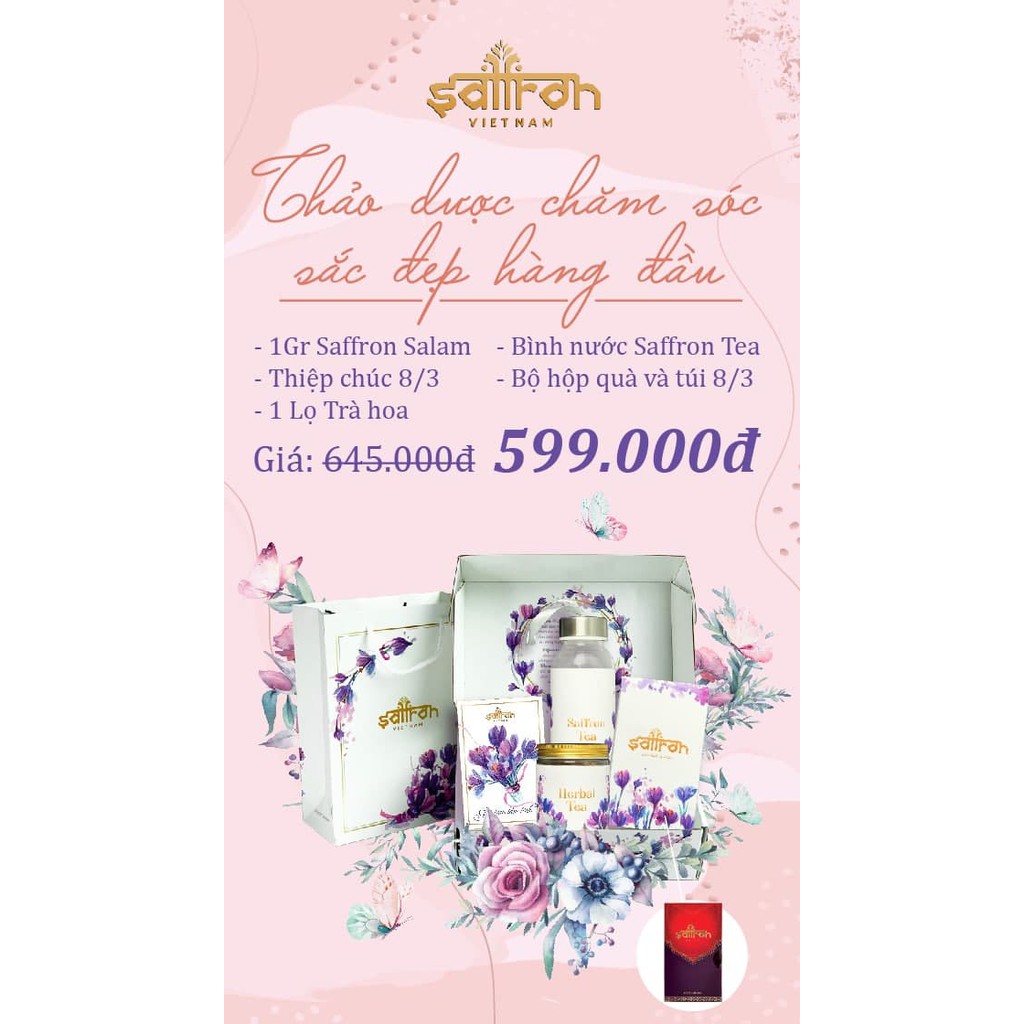 Nhụy Hoa Nghệ Tây Saffron Jahan Quà Tặng 1Gram/hộp Thương Hiệu Saffron VIỆT NAM