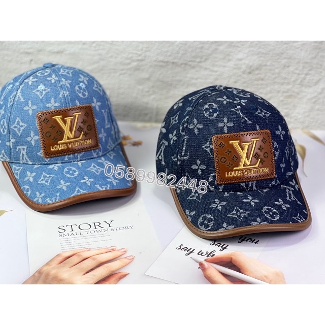 Nón kết lưỡi trai vải JEANS phối da logo nâu v.l.l cao cấp vải dày from chuẩn (Siêu rẻ 1996)