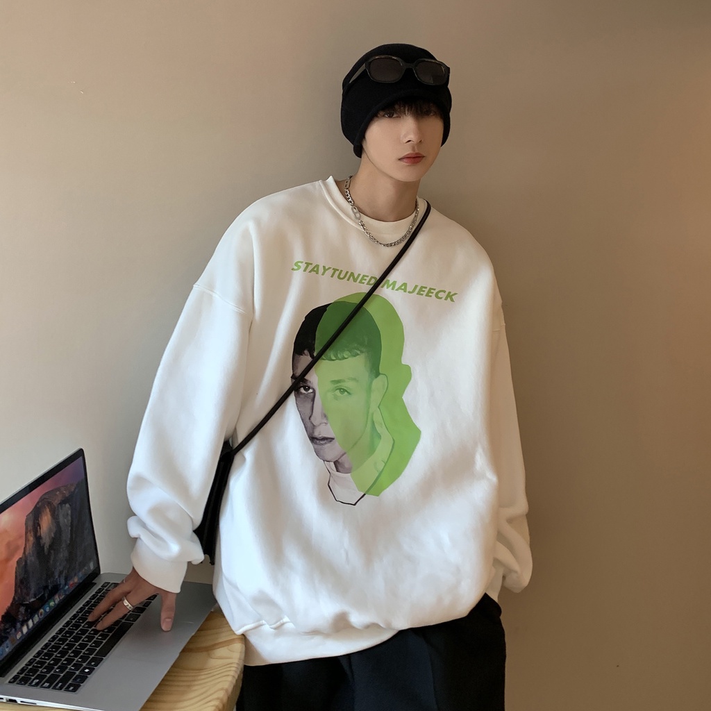 Áo Sweater Tay Dài Cổ Tròn Phong Cách Hip Hop Mỹ Thời Trang Xuân Thu Cá Tính Cho Nam