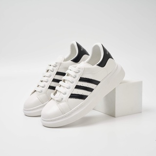 Giày thể thao mc queen alexander, giày sneaker nam nữ sò 3 sọc trắng đen cổ thấp