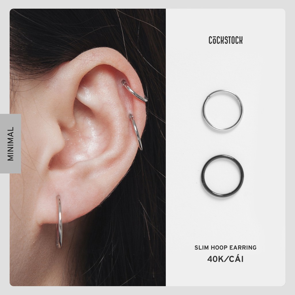 Khuyên tai cơ bản nam, nữ - Minimal Earring (giá 1 chiếc)