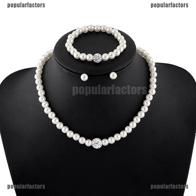 Bộ chuỗi hạt ngọc trai nhân tạo thanh lịch cho nữ