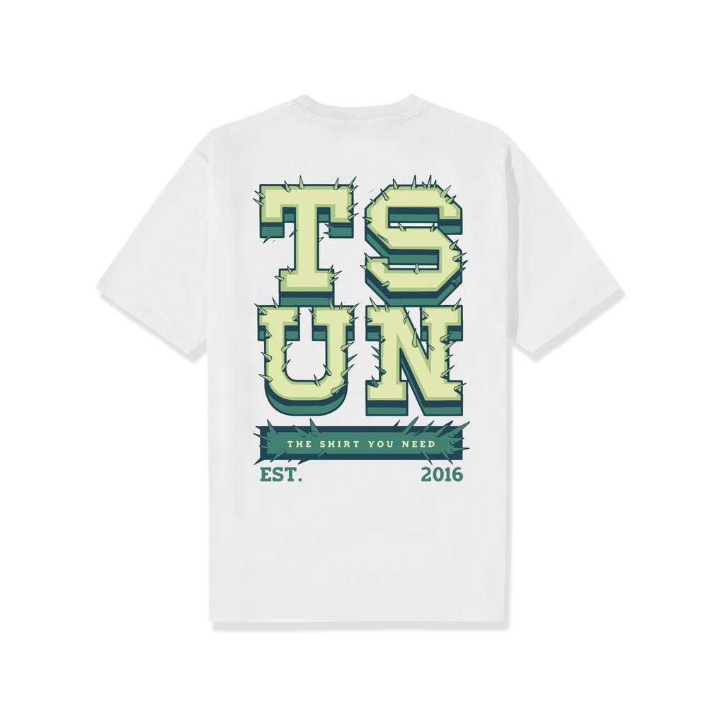 Áo thun TSUN - Họa Tiết Xương Rồng - Cactus/ Trắng !