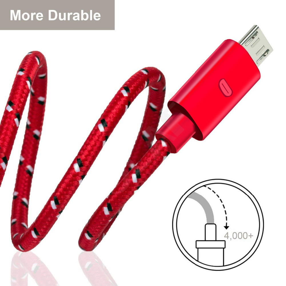 Dây Cáp Sạc Và Truyền Dữ Liệu Micro Usb Dài 1m Thiết Kế Dây Bện Độc Đáo