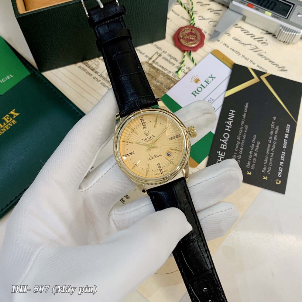 Đồng hồ nam Rolex Dây da mặt tròn classic dây da cao cấp bảo hành 12 tháng DH507 Ngọc trinh shop | BigBuy360 - bigbuy360.vn