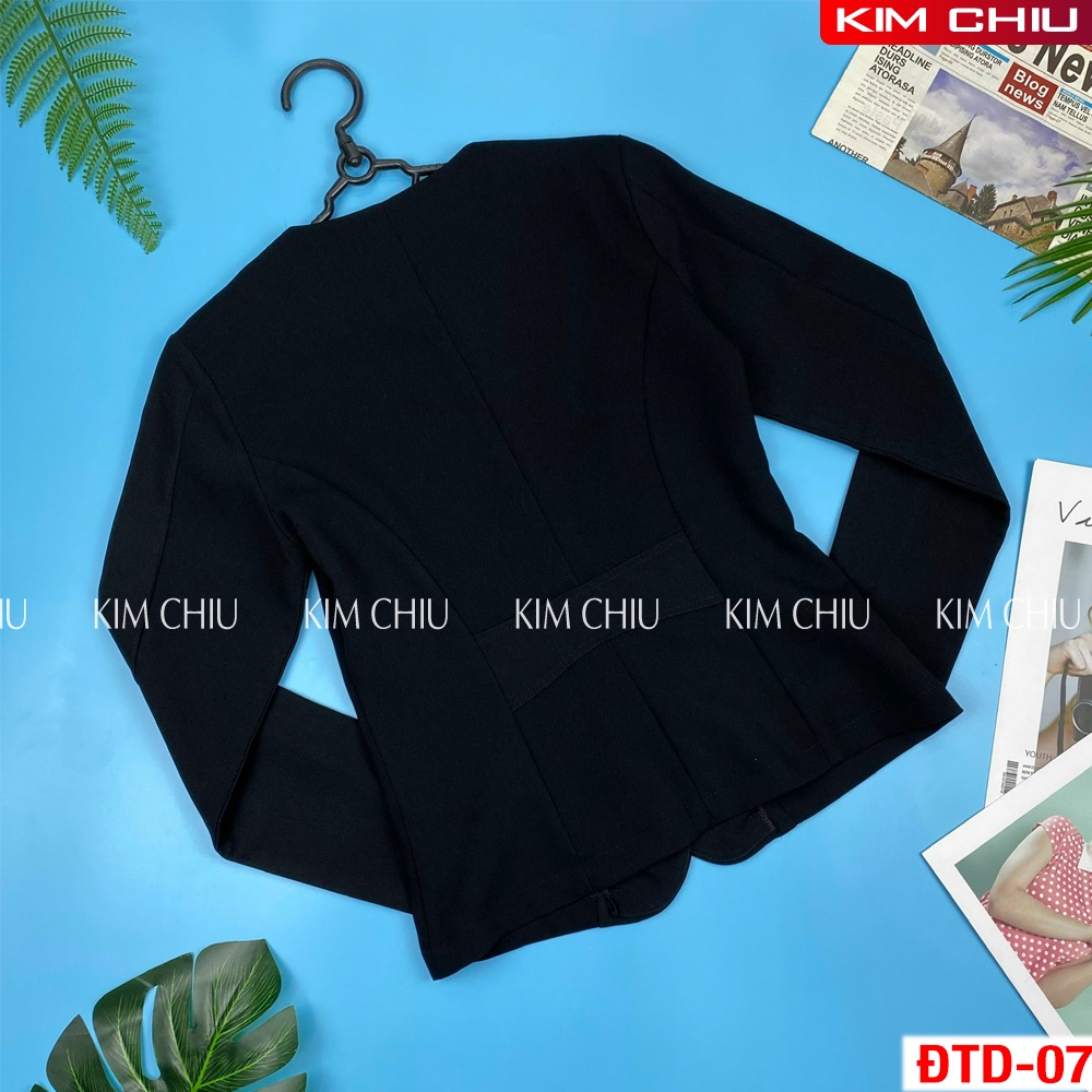 Áo Vest Nữ Công Sở Cao Cấp Kim Chiu Màu Đen, Vải Tuyết Mưa Tay Dài Form Đẹp Từng Đường Kim Mũi Chỉ VTD-07