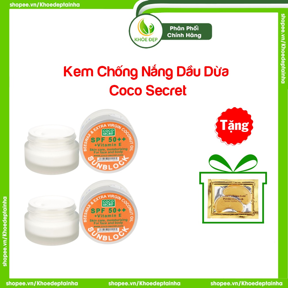 Kem chống nắng dầu dừa, dưỡng ẩm, chống lão hóa, kem chống nắng dầu dừa Coco Secret Sunblock 50+++ chính hãng