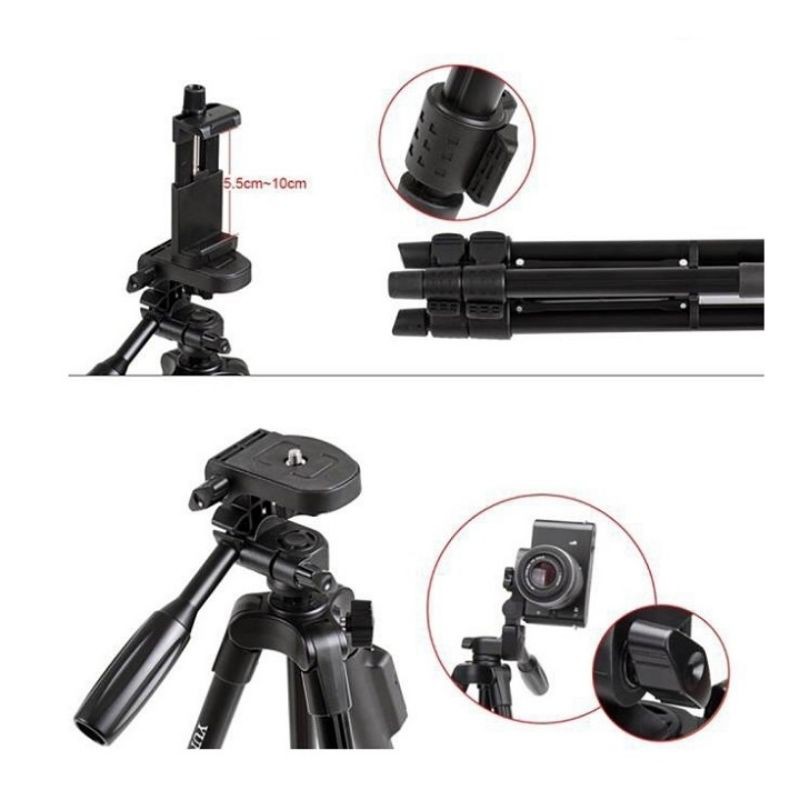 Gậy 3 chân Tripod 3388 cao 1m50 + Remote Bluetooth