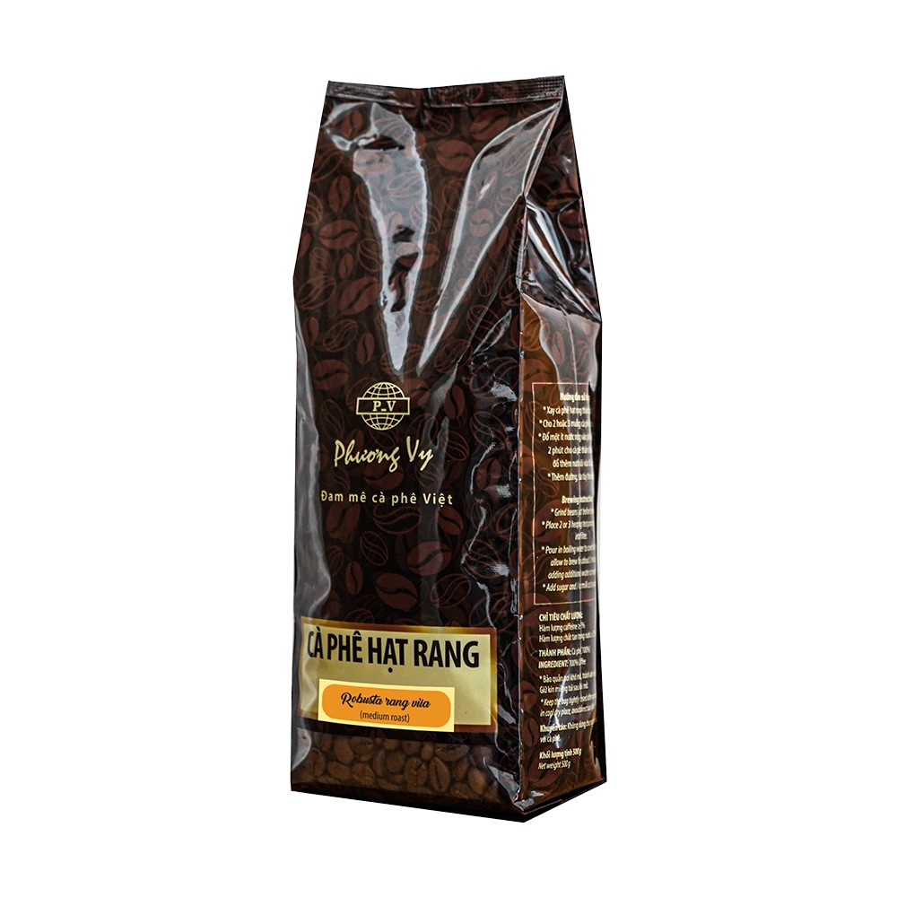 Cà Phê Nguyên Hạt - Robusta Rang Vừa - 500g - Phương Vy Coffee