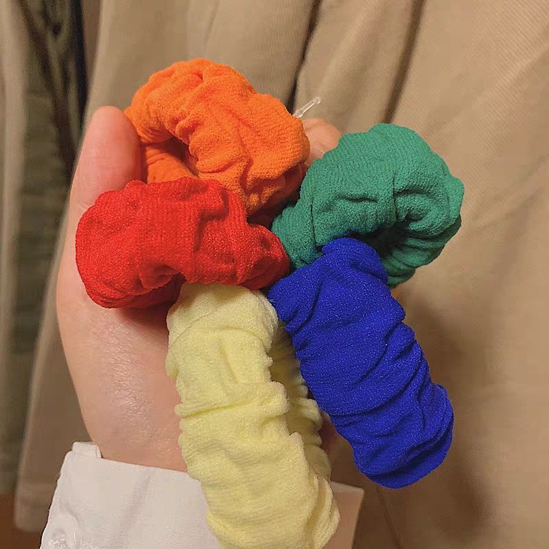 Set 5 dây buộc tóc cao su màu sắc ngọt ngào phong cách Hàn Quốc cho nữ