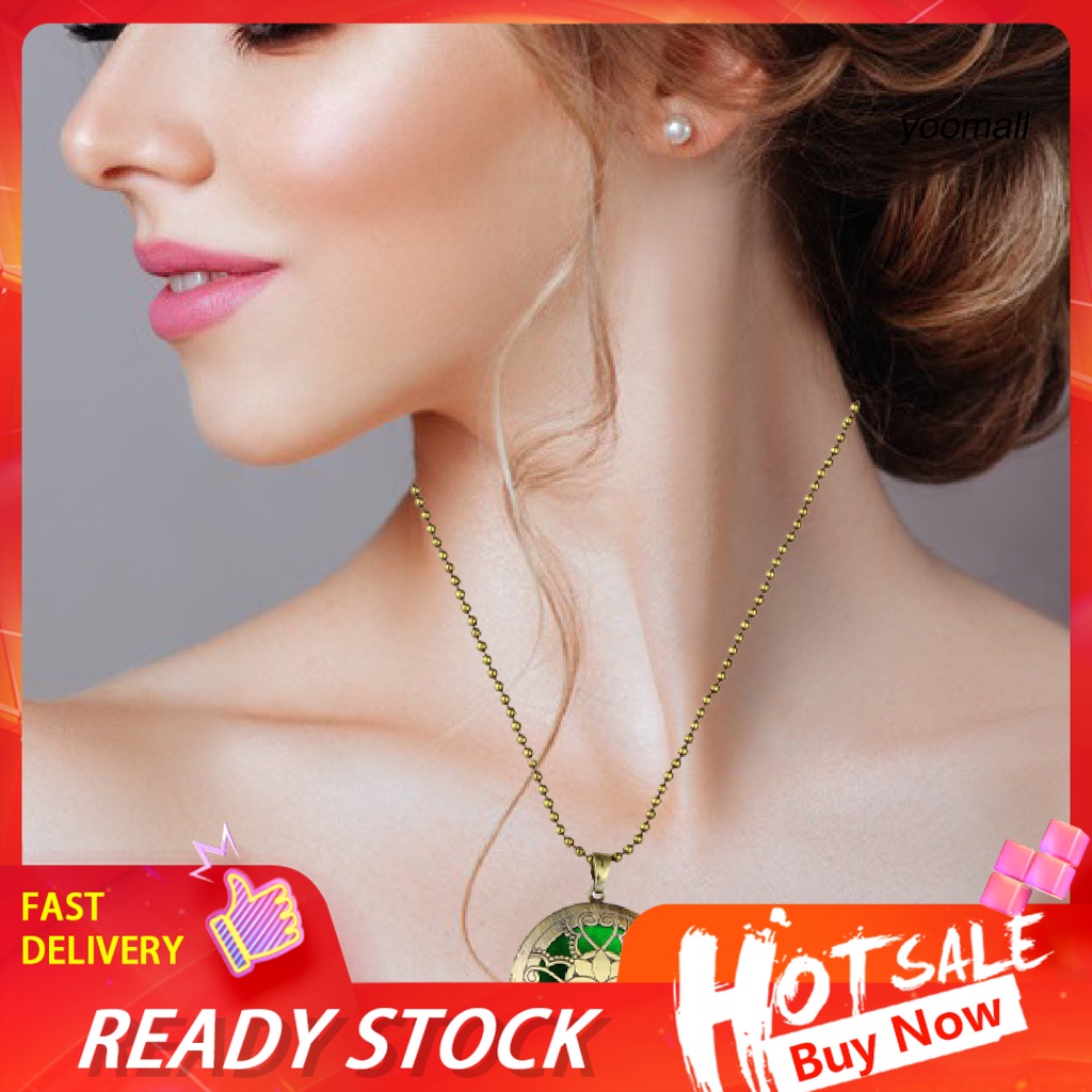 Necklace Hollow Aromatherapy Locket Essential Oil Diffuser Alloy Perfume Locket Pendant for Women /XL/