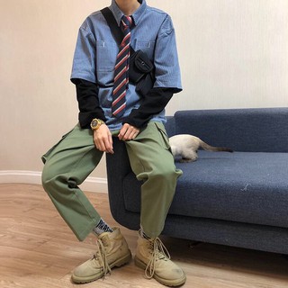 [ FREE SHIP ĐƠN 99K ]_Áo sơ mi 2 lớp unisex kẻ .