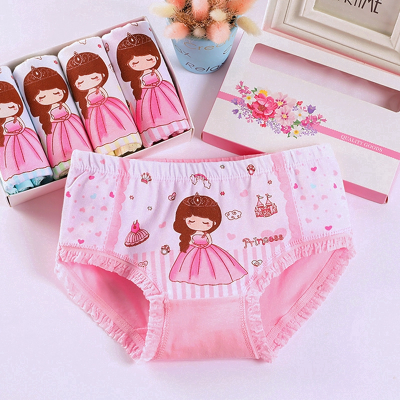 Set 4 Quần Lót Cotton Cho Bé Gái Từ 2-12 Tuổi