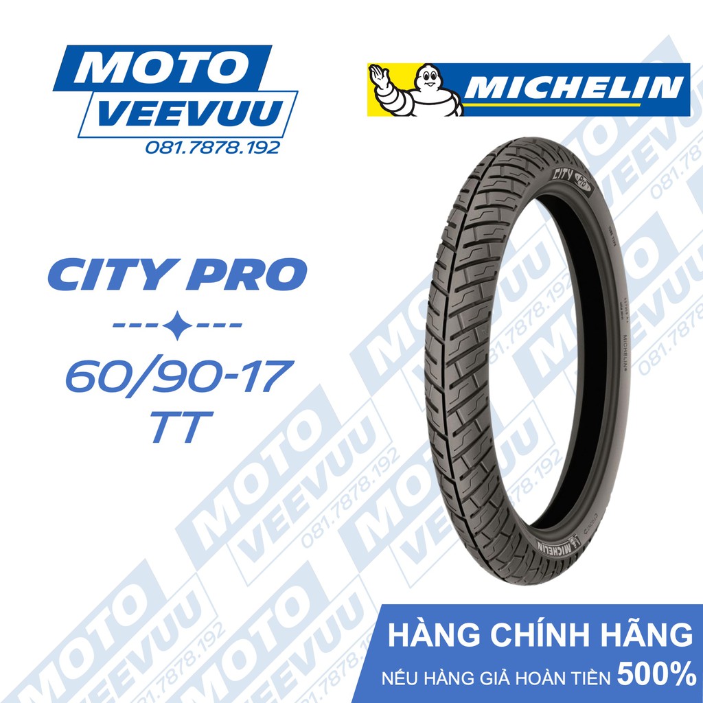Vỏ lốp xe máy Michelin 60/90-17 TT City Pro (Lốp xài ruột)