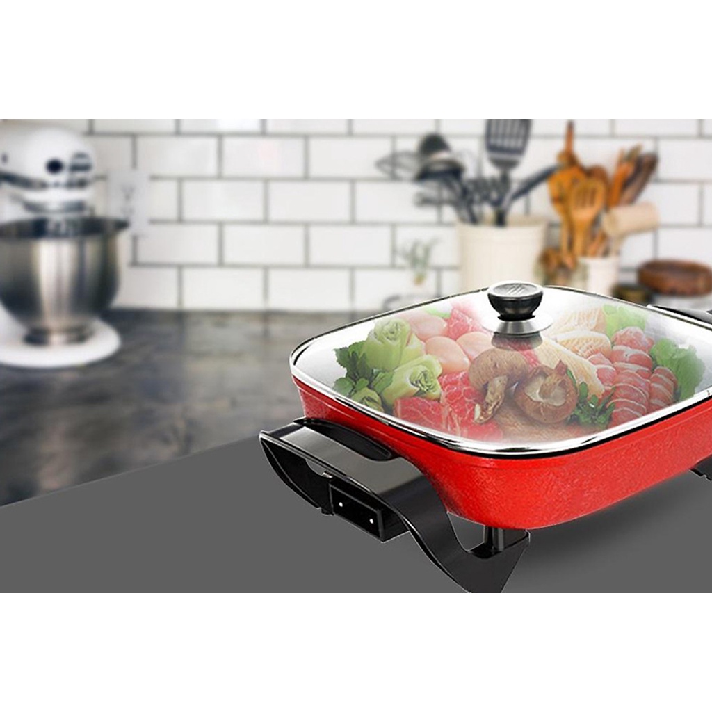 Chảo Lẩu Điện Đa Năng Comet CM7736 , Nồi Lẩu Điện Tiện Dụng , Chất liệu Cao Cấp , Chống Dính , Cầm Tay Chắc Chắn , Bền .