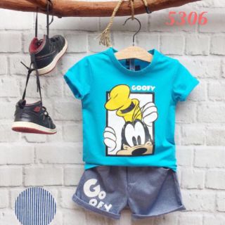 Set đồ bé trai thương hiệu MAX in chó Goofy