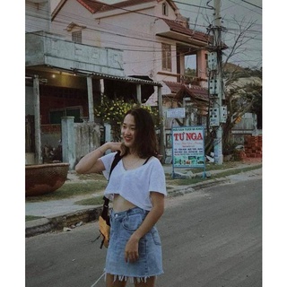 ÁO CROPTOP CỔ TRÒN, CỔ TIM