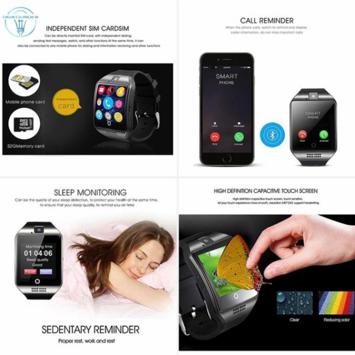 Đồng Hồ Thông Minh Dg Q18 Kết Nối Bluetooth Hỗ Trợ Thẻ Sim Tf Cho Ios Android