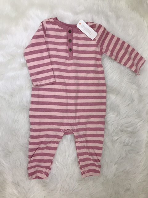 Bodysuit dài tay kẻ hồng tím Gymboree size 3-6m,6-12m,12-18m_hàng chính hãng Anh