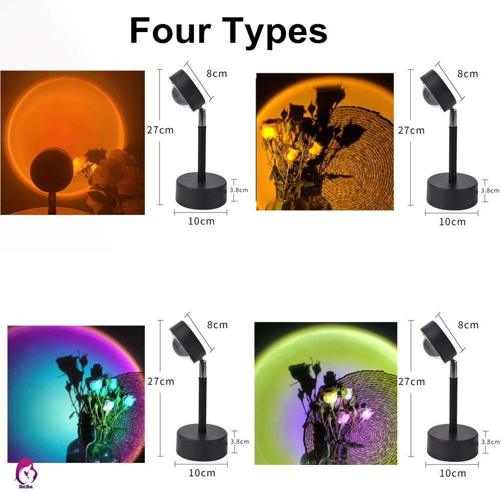 Tiktok Blackpink Jennie ROSE Sunset Projection Floor Light Rainbow Modern Led Floor Light Living Room Stand Light Bedroom Projector Floor Lamp Đèn Led Cầu Vồng Trang Trí Nội Thất Độc Đáo Tiện Dụng