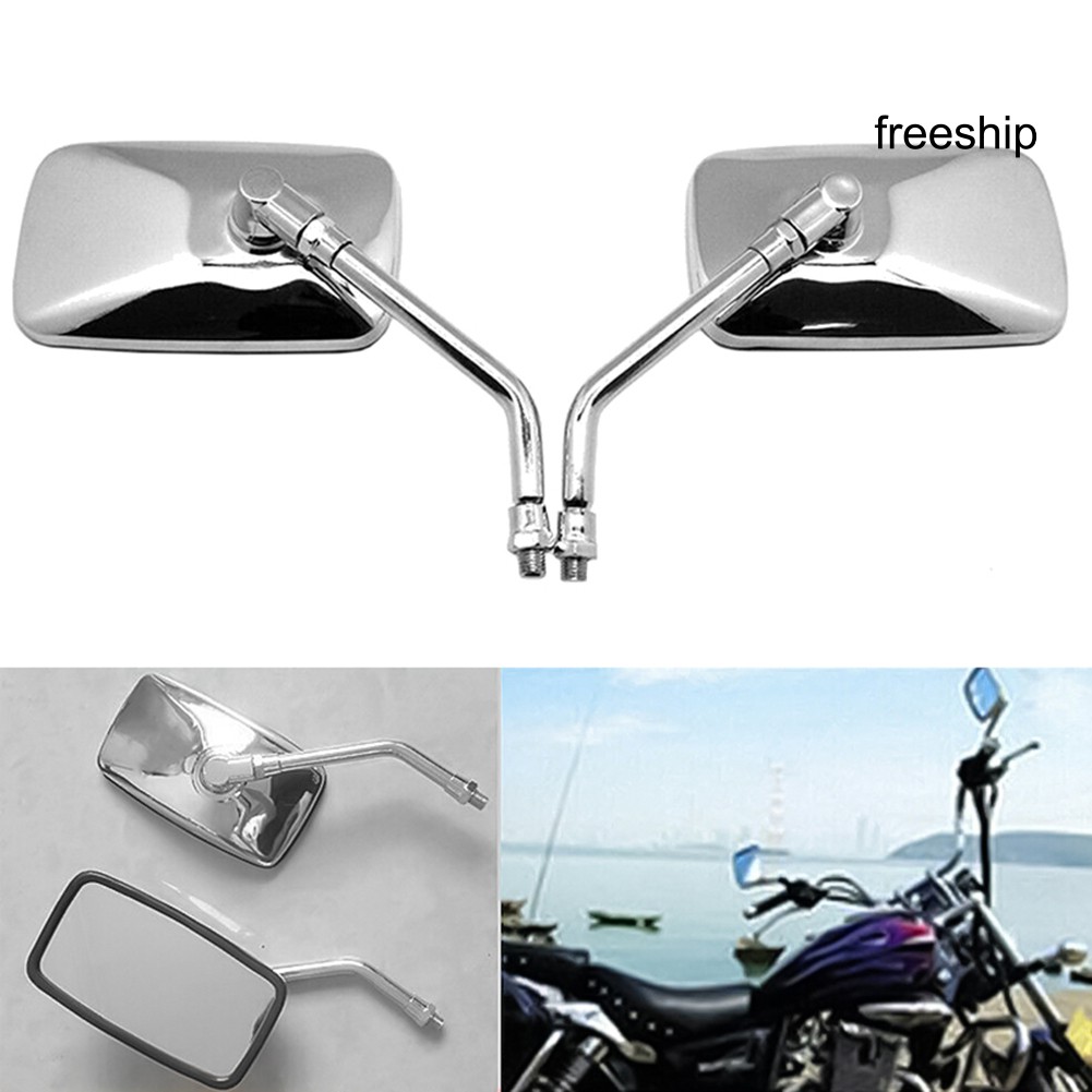 Set 2 gương chiếu hậu thiết kế hình chữ nhật 10mm chất lượng cao cho xe máy