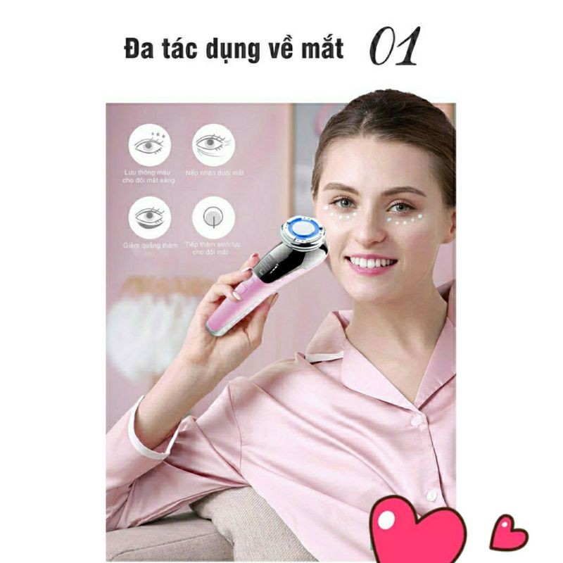 Máy Massage Mặt Loại Bỏ Bụi Bẩn, Dưỡng Ẩm Da Mặt ION Nóng And Lạnh - D818