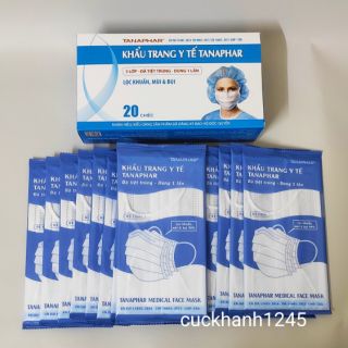 Combo 3 hộp khẩu trang Tanaphar 3 lớp tiệt trùng màu trắng hộp 20 chiếc