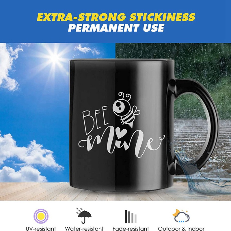 Cuộn Giấy Vinyl Bóng 8 Màu Tự Dính 5.5InX4FT Tự Dính Cắt Tiện Dụng