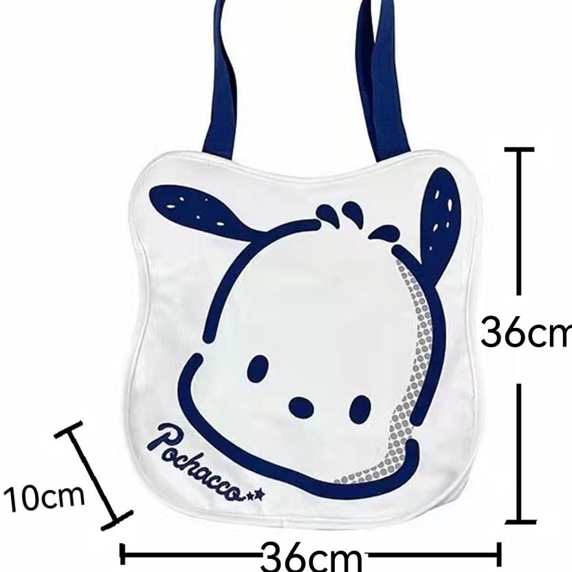 Cute Sanrio Pochacco Puppy Phim hoạt hình dễ thương túi vải túi cô gái túi học sinh túi xách túi vai túi mua sắm túi túi môi trường