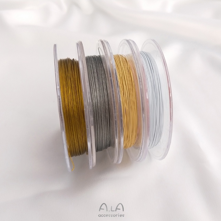 Cuộn Dây Thép 7 Sợi Mềm Mại Màu Vàng Kim Dùng Làm Vòng Tay/Vòng Cổ diy